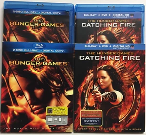 The Hunger Games & Catching Fire (Blu-ray,2-Film,4-Disc Set) w/RARE SLIPCOVERS!! - Picture 1 of 15