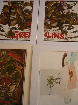 REPLICA official posters gremlins rare set of 4 14x11 mounted movie poster - Image 1 of 4