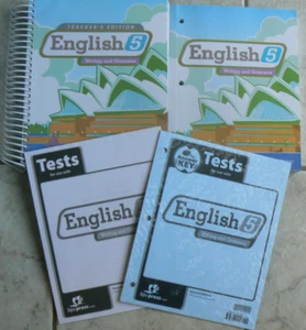 Bob Jones BJP ENGLISH 5 pc LOT, gr.5 Teacher's Ed,Workbook,New Tests&Key,CD - Picture 1 of 21