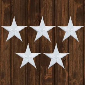 White Star Embroidered Patch, 1.25"— 5-Pack — Iron On - Picture 1 of 1