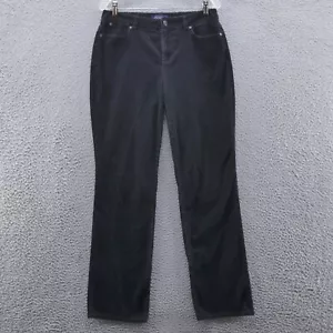 Talbots Damen gerades Bein Cordhose 10 schwarz kurvig mittlerer Bund Stretch - Bild 1 von 14