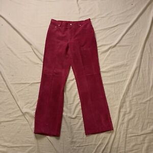 Womens Vintage Unbranded Pink Suede Leather Pants Size 29 X 29