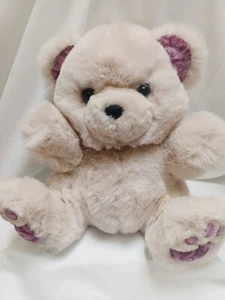 Dan Dee Plüschbär hellbraun lila Vintage 1988 Stofftier 13 Zoll weich  - Bild 1 von 11