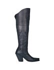 Dan Post Western Boots Women Jilted Leather Over The Knee Black DP3789 SH#2 TH3