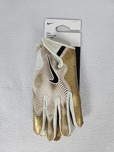 Nike Vapor Jet 8.0 Magnigrip Football Gloves Men's Size Large Gold White 90284 - Picture 1 of 8