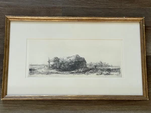Rembrandt etching Cottage & Haybarn print from original plate by Theo Beerendonk - Picture 1 of 8
