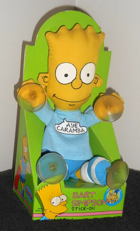 Muñeca Bart Simpson Stick On Rag Aye Caramba Ventosas DanDee 1990 Con Caja Foto 1 de 1