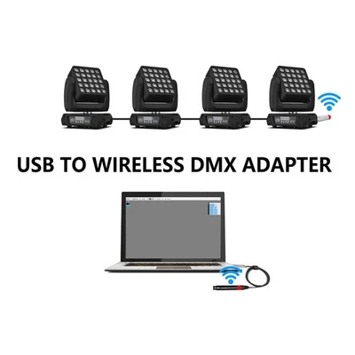 Adattatore Trasmettitore da USB a Wireless DMX per Controllo Illuminazione Stage MUMG - Immagine 1 di 4
