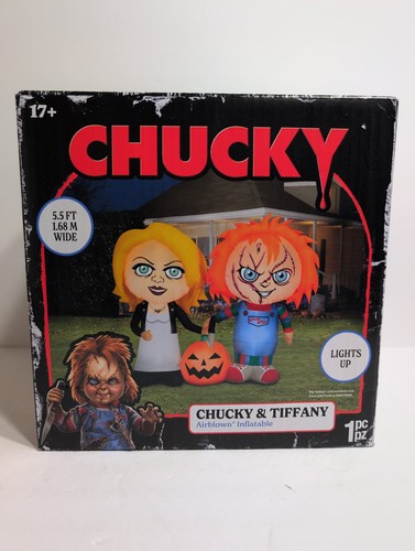 Halloween 5.5’ Wide Chucky & Bride Tiffany Airblown Inflatable Gemmy ...