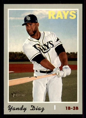 2019 Topps Heritage #636 Yandy Diaz Tampa Bay Rays - Image 1 of 2