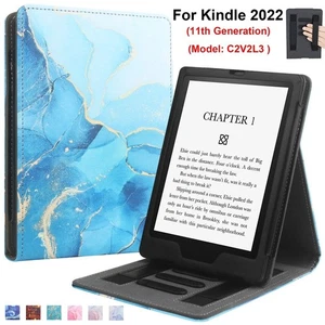 Dual Hand Strap e-Reader Stand Case Auto Wake/Sleep Funda for Kindle 2022 Home - Picture 1 of 9