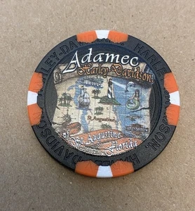St. Augustine, Florida Harley Davidson Karte Poker Chip / Schwarz & Orange  - Bild 1 von 3