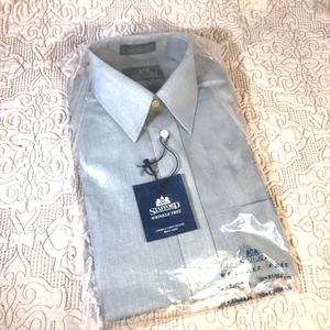 Vintage 80s Stafford Wrinkle-Free Dress Shirt 15 32/33 Made in Taiwan R.O.C. Neu mit Etikett - Bild 1 von 7