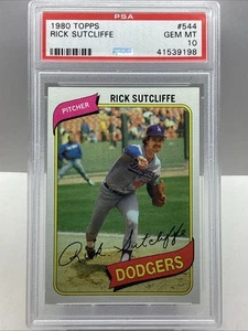 1980 TOPPS RICK SUTCLIFFE #544 RC PSA 10 GEM MT - Picture 1 of 2