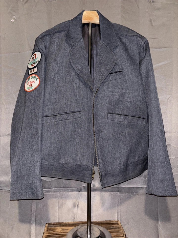 Vintage AC Transit Jacket Mens 44R Black Uniform Operator Bus Driver - Image 1 of 4