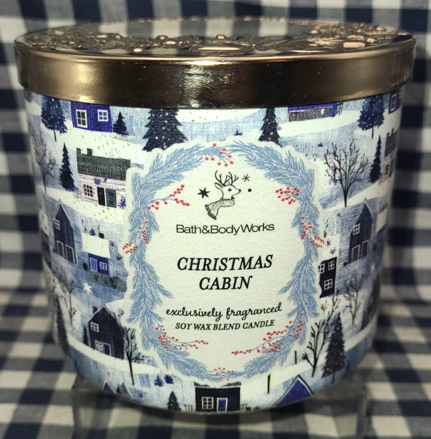 TOTALMENTE NUEVO Vela de 3 mechas de cabina de Navidad 25-45 horas de combustión 14 oz baño y cuerpo funciona Foto 1 de 1