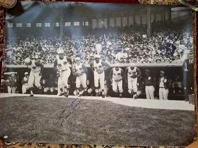 PETE ROSE CINCINNATI REDS AUTOGRAPH 1ST GAME 4-8-63 ONLINEAUTHENTICS.COM 40"X30" - Image 1 of 4