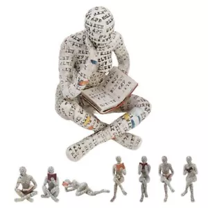 Resin Reading Woman Figurine Bookshelf Ornaments Humanoid Sculptures Home Decor - Picture 1 of 18