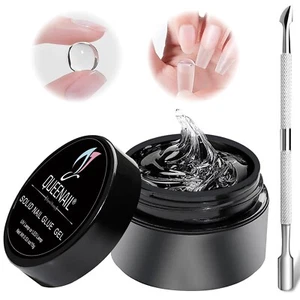 Fester Nagelkleber Gel Antihaft für Acrylnägel mit Nagelhautschieber - Bild 1 von 7