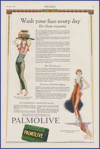 Vintage 1920 PALMOLIVE Soap Bathroom Art Décor Ephemera 1920's Print Ad - Picture 1 of 1