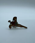 Vintage Pheasant Flying Bird Enamel Silver Tone Lapel Pin