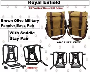 Dark Desert Pannier Pair With Mounting Kit Fit For Royal Enfield New Classic 350 - Foto 1 di 11