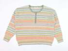 Ee:Some Womens Multicoloured Round Neck Striped Acrylic Pullover Jumper Size M