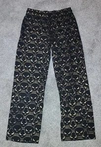 Marvel Mens Black & Gold Punisher Logo Sleep Pants Pajama Bottoms - Picture 1 of 12