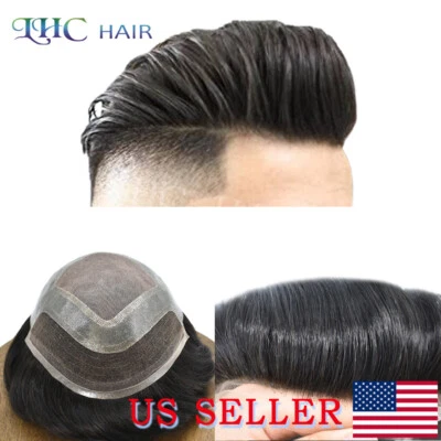 Pelo Lírico Frencés Encaje Frontal Para Hombres Toupee Sistema de Cabello Humano Pieza para el Cabello Duradera Foto 1 de 4
