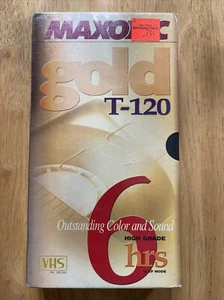 Cinta Maxonic Gold T-120 6 horas modo EP VHS de alto grado sellada de fábrica - Imagen 1 de 3
