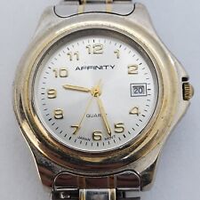 Men's AFFINITY Silver Gold Tone 39MM Case Date 6.5-7.5" Wrist New Battery