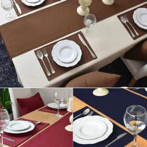 Plain Tablecloth Table Runner Kitchen Wedding Party Dinner Home Decor - Picture 1 of 11