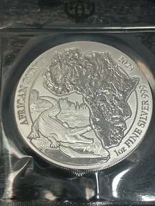 Münze Ruanda Nil Krokodil 2023 1oz .999 Feinsilber - Bild 1 von 3