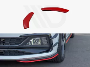 Difusor delantero difusor V5 diseño Maxton negro brillante abdominales para VW Polo Mk6 Gti - Imagen 1 de 4