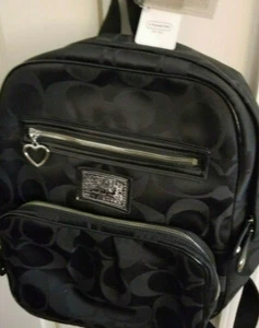 COACH BACKPACK-NEW WITH TAGS-DAISY SIGNATURE BACKPACK-NEW-BLACK - Picture 1 of 2