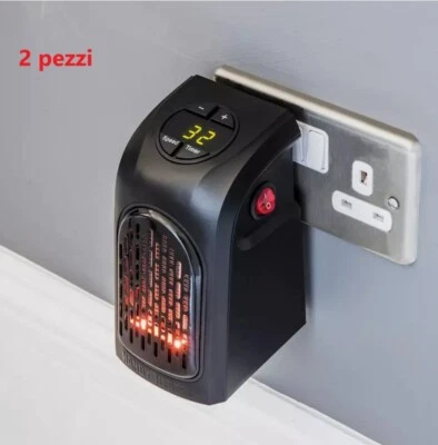 2 Pezzi Stufa ELETTRICA Timer Programmabile STUFETTA Riscaldatore Casa Ufficio - Immagine 1 di 4