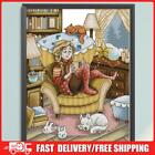 Full Embroidery Eco-cotton Thread 14CT Printed Quiet Nights Cross Stitch 29x37cm