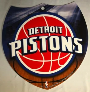 Detroit Pistons NBA Team Interstate Sign Shield Plastic Shield Sign 8" by 8" - Picture 1 of 1