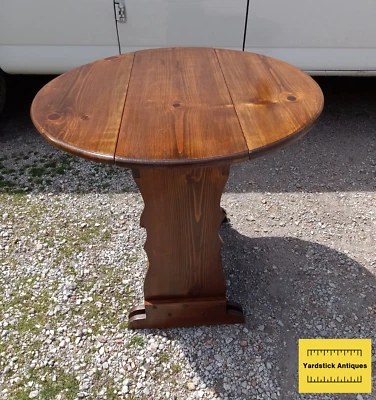 Mesa auxiliar de hoja caída de pino macizo (ET419) Foto 1 de 4