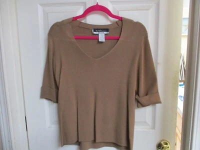 Suéter Elegante Manga Corta Mezcla Rayón Marrón Nine & Co - L Foto 1 de 4