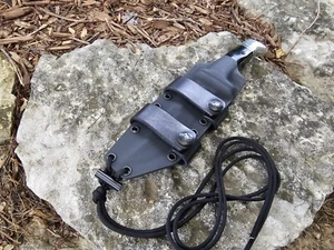 BUCK 119 Custom Kydex Sheath Scout Carry, Pancake, Paracord, Firesteel (Blk) - Picture 1 of 12