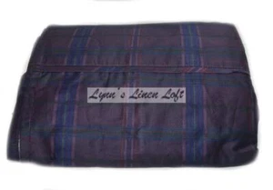 RALPH LAUREN Rutherford Park Purple Plaid QUEEN FLAT SHEET NEW ~ 450TC - Picture 1 of 5