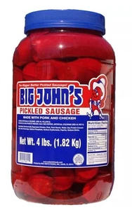 LIMITED TIME DEAL! 4 LB Jar! Big John's Pickled Sausage, SAME DAY SHIPPING! - Picture 1 of 2