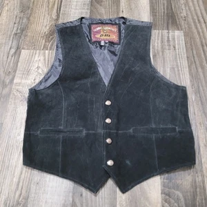 Gilet Global Identity G-111 nero 100% pelle con bottoni a pressione sul davanti taglia large - Foto 1 di 10