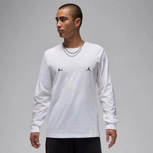 Air Jordan Men Graphic White T-Shirt-Medium- Never Say Never- Long Sleeve- New - Picture 1 of 13