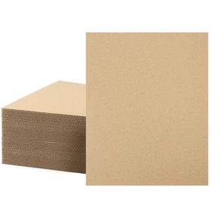 Mat Board Center, 50 Corrugated Cardboard Sheets 8x10 Inches Flat Card Board ... - Picture 1 of 7