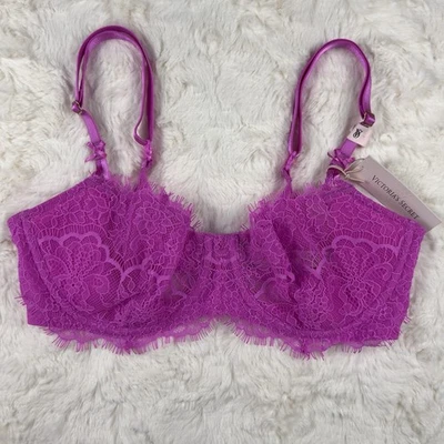 Sujetador Victoria’s Secret Dream Angels Sin Forro Elevación Eslinga Encaje Rosa Talla 32DDD NUEVO CON ETIQUETAS Foto 1 de 4