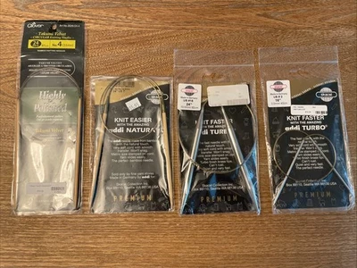 Clover Skacel, Addi Turbo, Aguja de Tejer Circular Natura Lote de 4 Variedad Foto 1 de 4