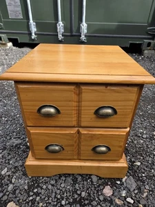 Lovely Pine Apothecary Style Drawers (Some Marks) Ideal Upcycle Sand + Repaint - Picture 1 of 8