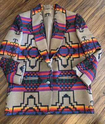 Vintage Pendleton Jacket Womens Knockabouts Wool Blazer Aztec USA MEDIUM Color - Image 1 of 4